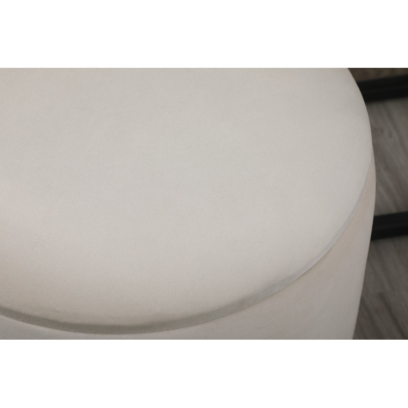 Repose-pieds rond avec rangement de 14 po Aurora, Beige