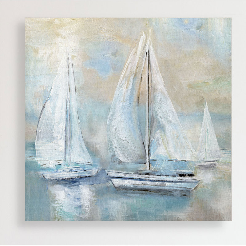 « voile loin », peinture, H 16 po x l 16 po x P 1,5 po, Toile tendue