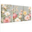 Tableau mural rustique sur toile tendue, motif de bouquet floral (lot de 3)-425678452