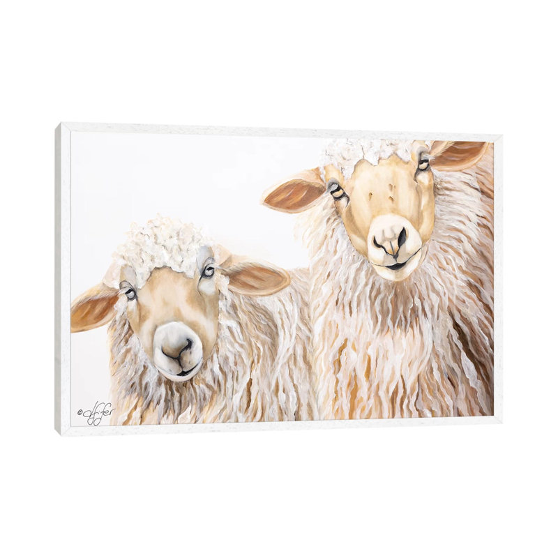 Ba Ba White Sheep by Diane Fifer - Print, White Framed, 66.04 cm H x 45.72 cm W