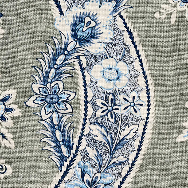 Le Castellet Fabric, Gris/Blue