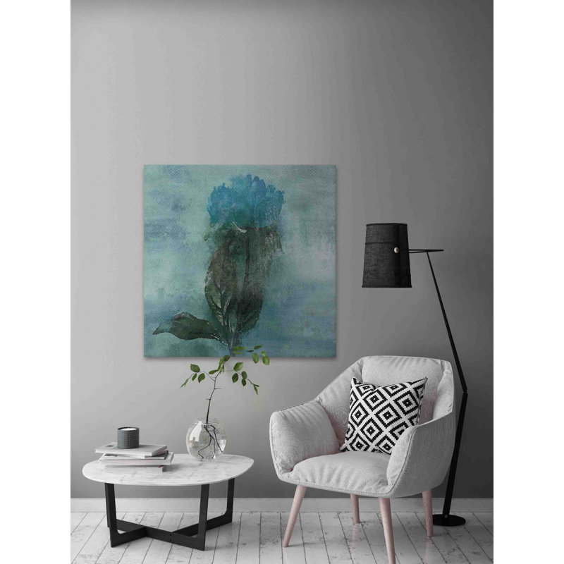 24" x 24" Blue Floral Canvas Print