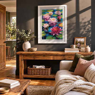 Water Lilies In Bloom Botanical - Print