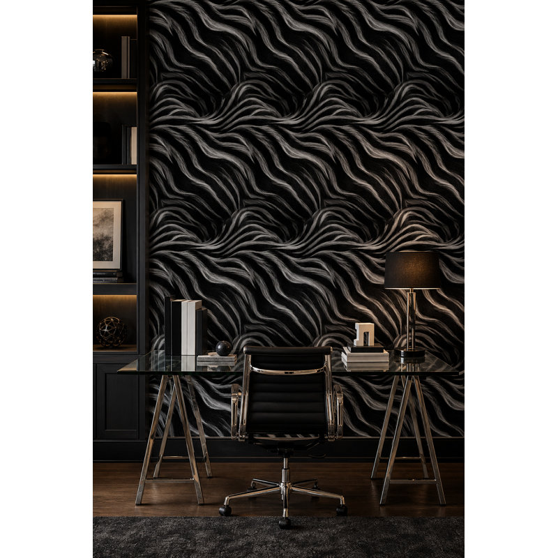 Papier peint double zèbre à motif animalier amovible noir et blanc, Peel and Stick