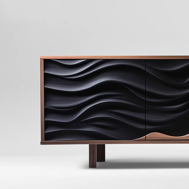 Meuble télé avec cadre en bois massif de style italien, 94.49"