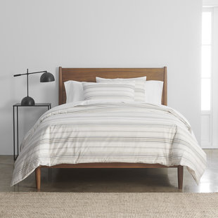 100% Cotton Ultra Soft Percale 3 Piece Duvet Cover Set - Stripe