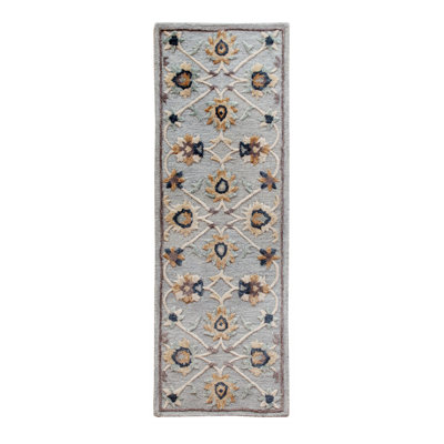 Carrsville Floral Hand Tufted Wool Area Rug in Blue/Gray -  Alcott HillÂ®, 1430ED9130FA465BB4FDE7036EF9A32A