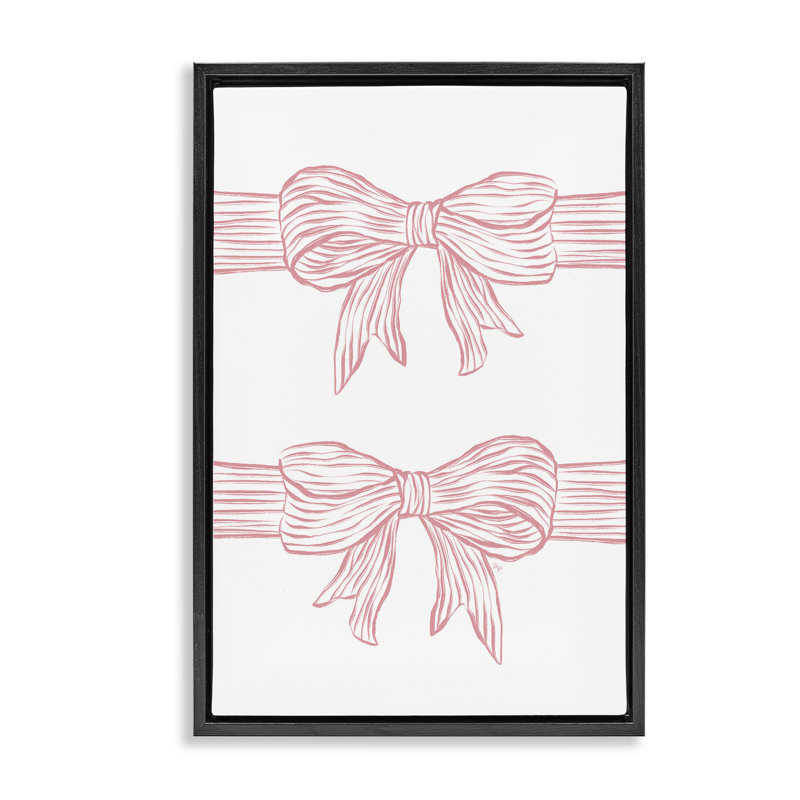 Arcs roses sur cadre flottant blanc, design par Martina Pavlova, Cadre flottant noir de jais, H 25 po x l 17 po