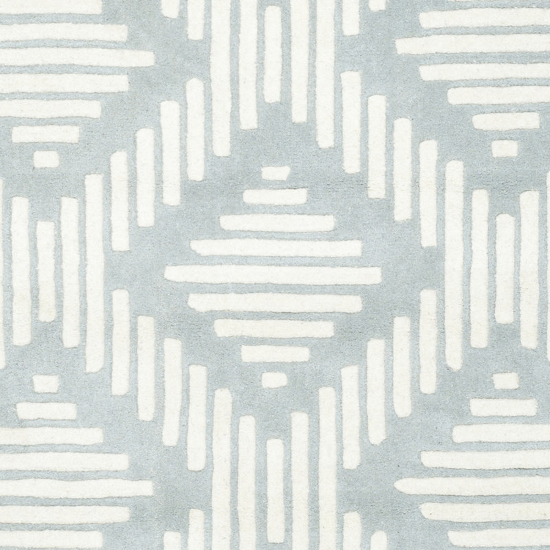 Tapis gris / ivoire en laine touffeté à la main Hardouin, Rectangle 2 pi x 3 pi