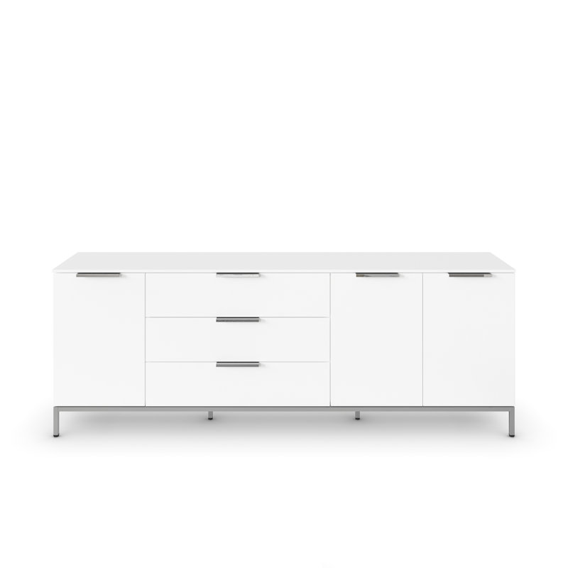 Flipp 3 Drawer 200Cm W Combo Dresser, Alpine White/Chrome