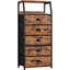 Commode Furnulem avec 5 tiroirs, tour de rangement verticale ...-1036262256