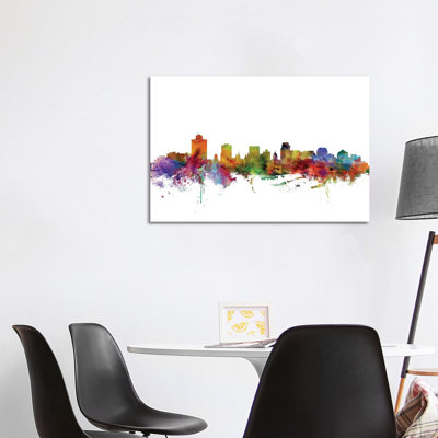 Salt Lake City, Utah Skyline by Michael Tompsett - 1 Piece Wrapped Canvas Wall Art