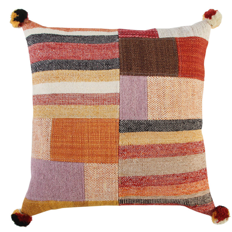 20"x20" Modern Industrial Wool Square Throw Pillow with Abstract Pattern