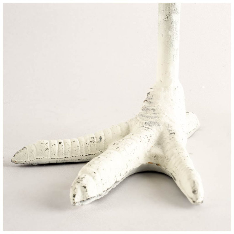 Bougeoir de table en métal, H 12 po x l 6 po x P 8 po, Blanc