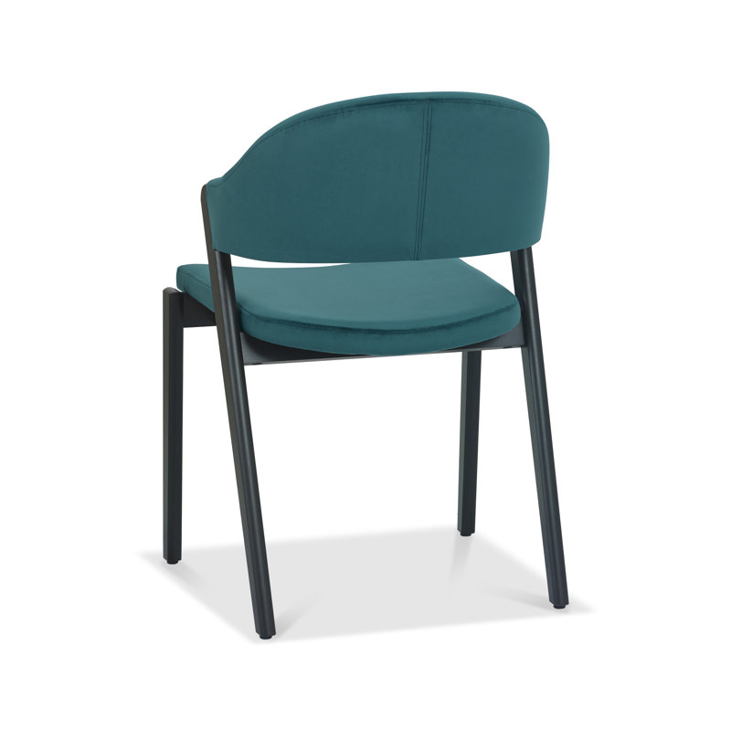 Kostka 49cm H Polyester Blend Upholstered Upholstered Back Side Chair, Azure