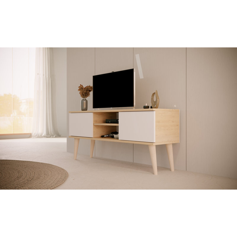 Kaylani TV Stand, 120cm W, Brown/White