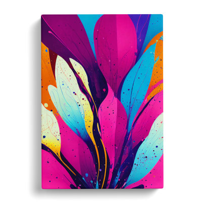 Splattered Flower No.1 Abstract - Wrapped Canvas