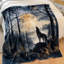 Jeté en laine Wolf Howling Moon-134290731