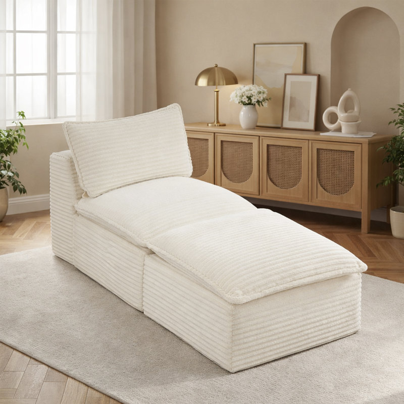 Single Middle Sofa, Compression Sofa, White