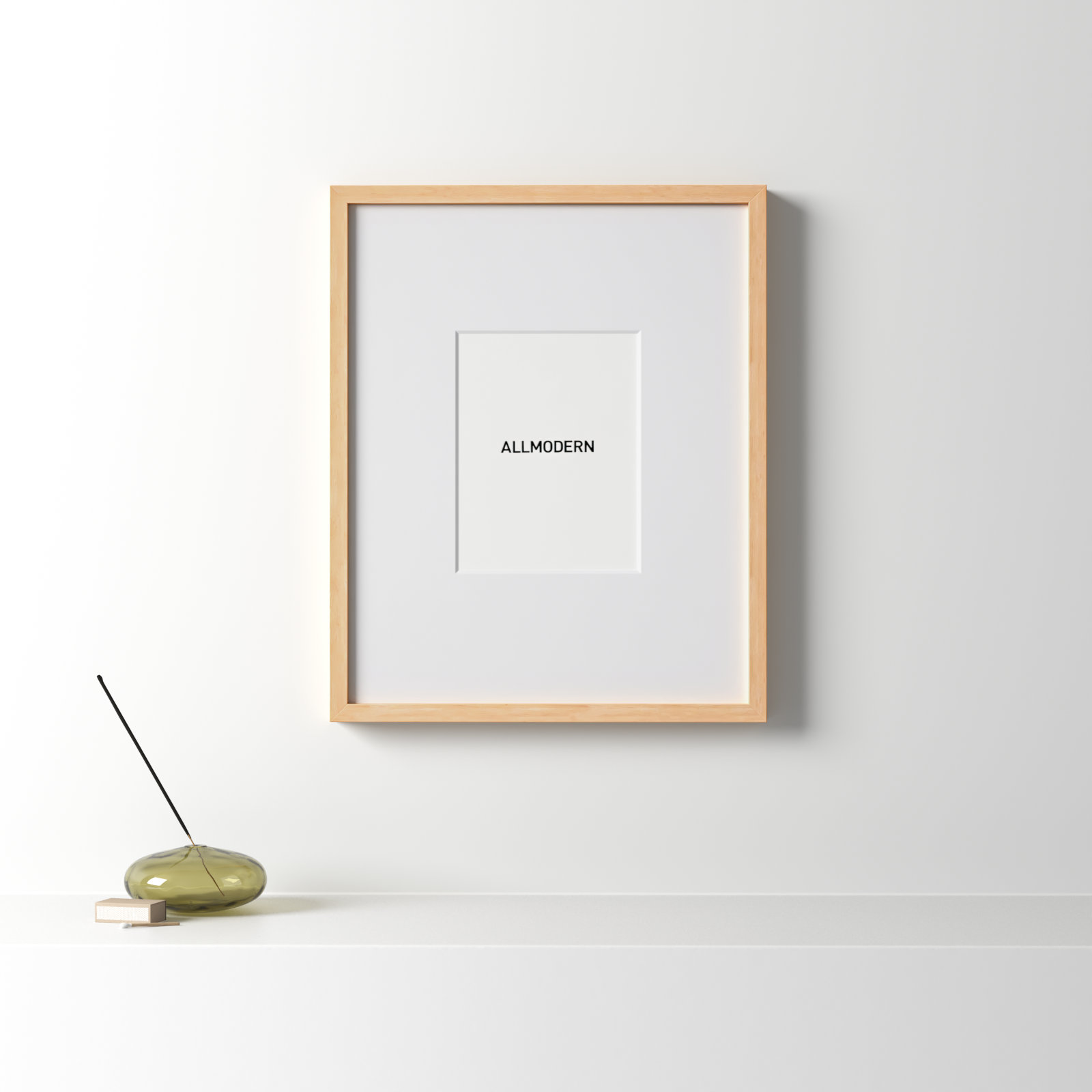 Capullo Wood Matte Picture Frame with Mat, 8" x 10", Natural, 16" x 20"