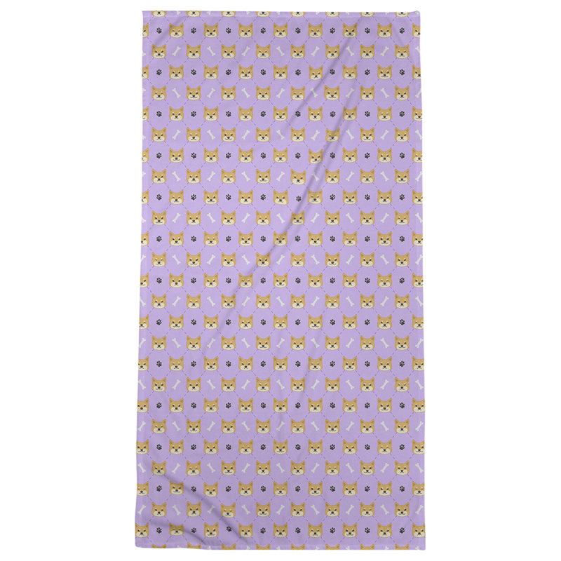 Serviette de bain Shiba Inu, Lavande