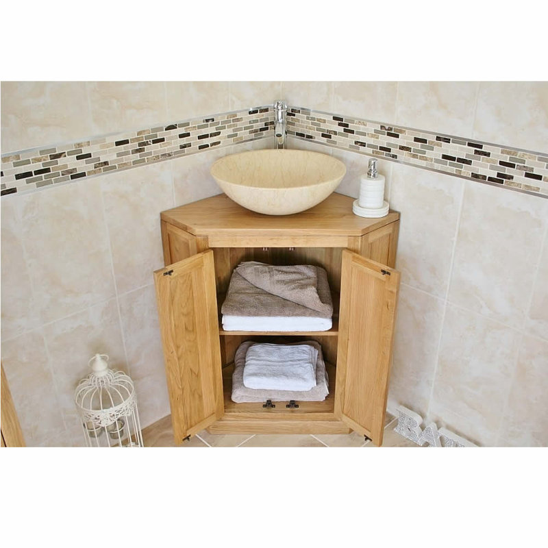 Eastman 550 mm Freestanding Single Vanity with Vessel Basin, Cream Marble Basin