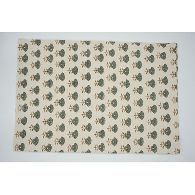 Napperon en coton imprimé à la main 13 x 19 pouces Fabdinine - Kohinoor, gris
