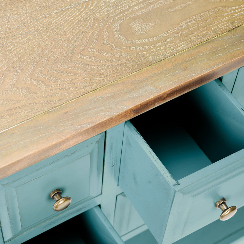 Console en bois massif 45,7 po Sadie, Bleu campagnard