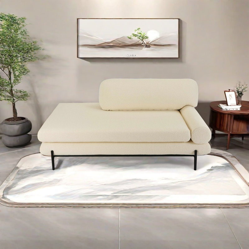 Chaise longue en tissu doux avec assise profonde