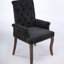 Chaise de salle à manger rembourrée en tissu de chenille avec pieds incurvés en bois massif - Élégante chaise club capitonnée pour la salle à manger, cuisine, paquet simple, noir