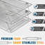 Grille de refroidissement pliable four-salf pour la cuisson, 3 niveaux 12 po x 16,5 po, acier inoxydable et demi-feuille ajustable, grilles de refroidissement empilables pour biscuits, pizzas, gâteaux