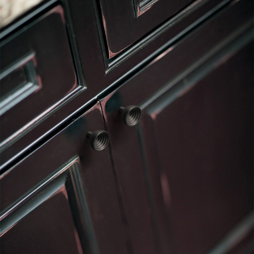 Bowl-Shaped Cabinet Knob, Black, 1 3/16"