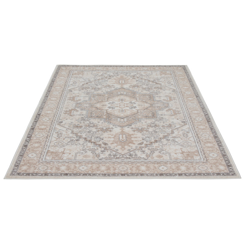Cloyed Oriental Machine -made Area Rug, Beige, Rectangular 140 x 200cm