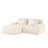 Boneless 146 Inch Modern L-Shaped Modular Sectional Sofa With Flannelette Fabric, Oversized 4-Seater Couch, Movable Ottoman, Buckle Connection, Anti-Slip Design, No Assembly-1802105268-1802105267