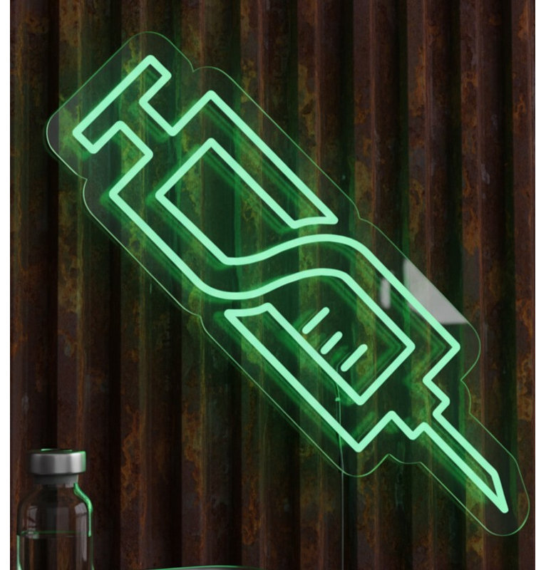  | Enseigne néon néon | Fabriqué avec un tube néon flexible durable qui émet une lumière verte brillante et uniforme pendant plus de 50 000 heures sans décoloration ni scintillement | 22 x 21 | Vert