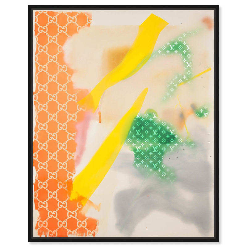 «Orange and Green Shades Retro Summer Drinks» par Art Remedy, Cadre noir, H 21 po x l 17 po