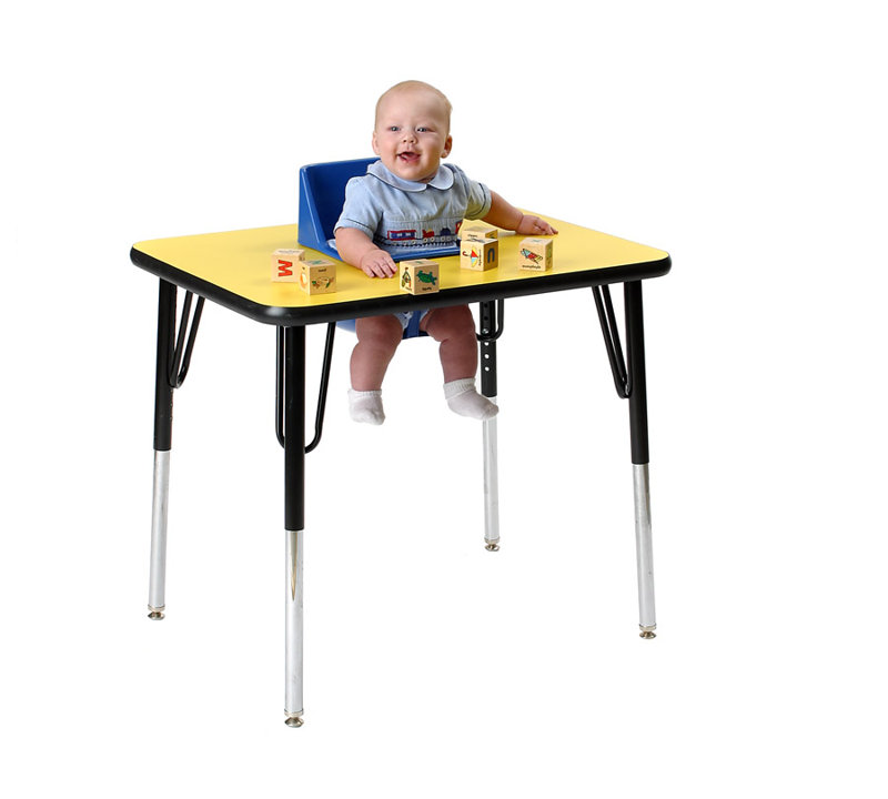 Table d'activité / d'alimentation à hauteur réglable pour 1 enfant, Gris nébuleux, Bleu