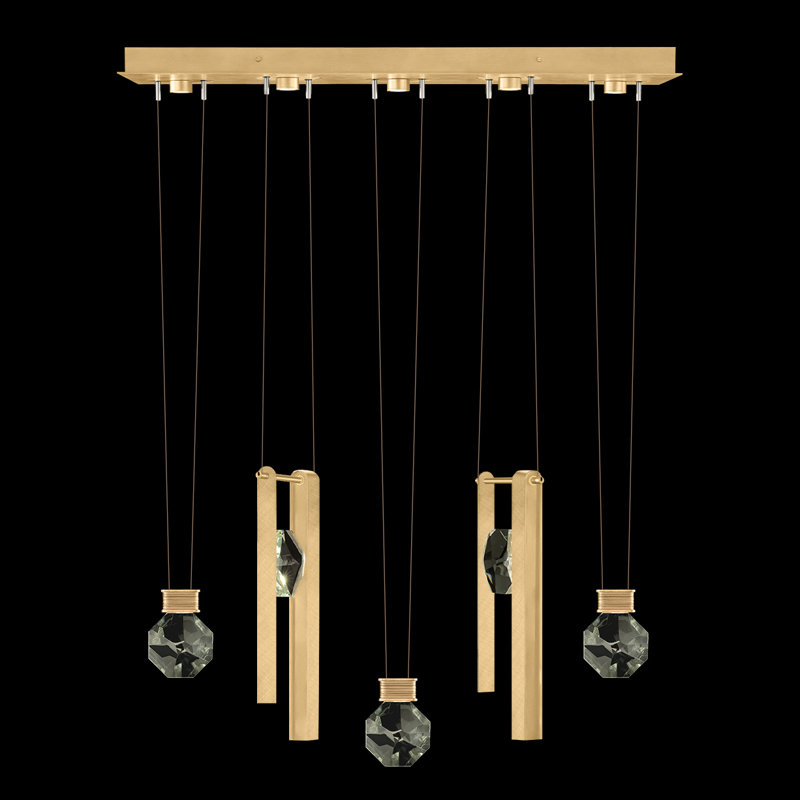 Luminaire suspendu linéaire l 43 po Aria, Or brossé