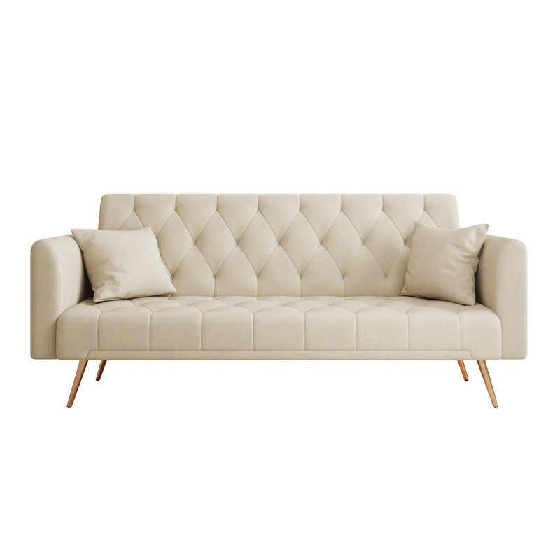 Cathal Velvet Sleeper convertible love seat sofa, American retro velvet, suitable for small living room, bedroom