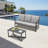2-Piece Wicker Patio Conversation Set With Gray Cushions & Coffee Table