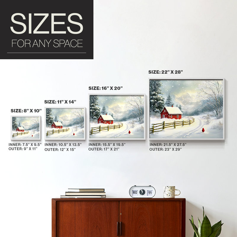 «Chirstmas Art» - DCCLV - Reproduction encadrée - Restickable, H 8 po x l 10 po, Blanc