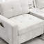 Canapé modulaire capitonné en L de 104 po avec repose-pieds mobile, consoles de rangement, chargeur USB et plateau en acrylique, ensemble de canapé en chenille en U pour le salon-1132509348