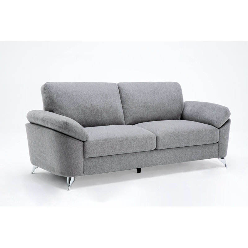 Canapé à accoudoirs coussinés de 83,5 po, Polyester gris foncé