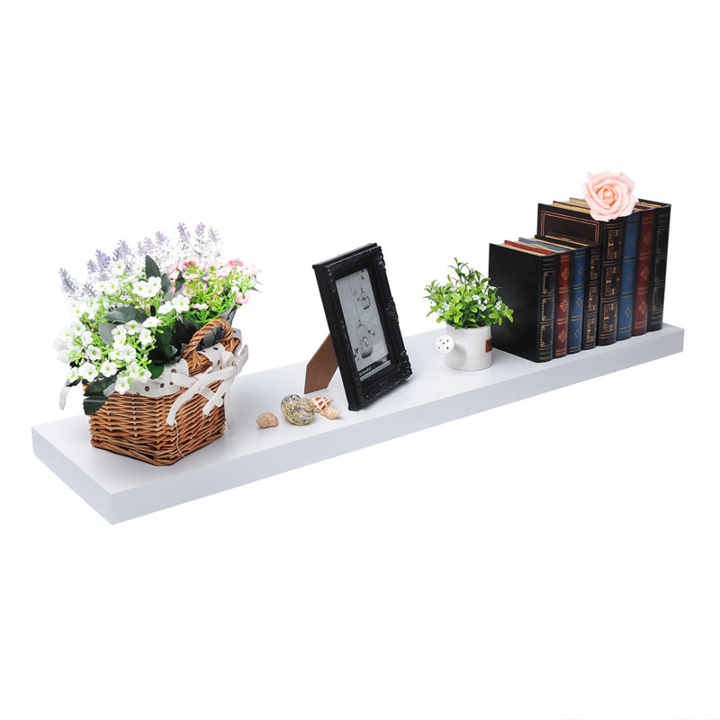 Geatano 4 Piece Floating Shelf, 3.8cm H x 80cm W x 22.9cm D, White