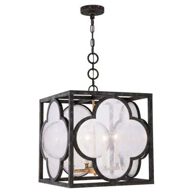 Luminaire suspendu carré 4 lumières Angelo