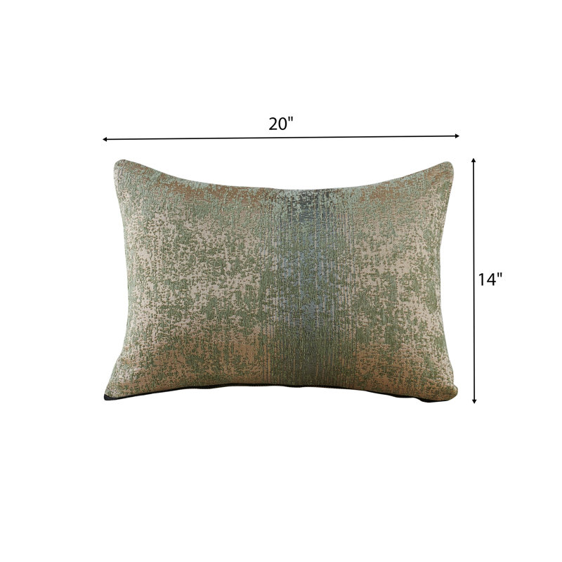 Rectangular Lumbar Cushion, Taupe/Sage
