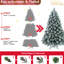 Arbre de Noël enneigé 4 pi avec eucalyptus et pin, 404 branches, branches articulées, support en métal pour la décoration de bureau