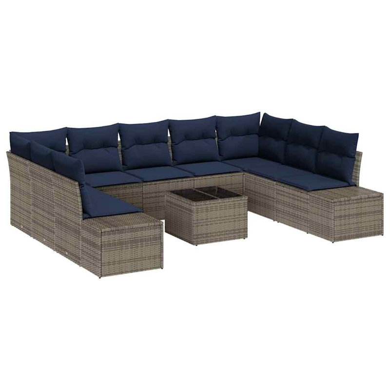 Ensemble de canapé de jardin avec coussin vidaXL 10 pièces