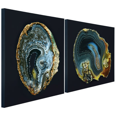 «Geode Splendor I & II», art mural sur toile recouverte d'époxy Crystallus