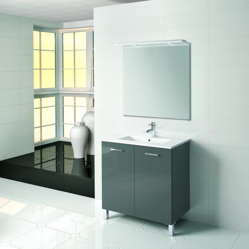 Ensemble de meuble-lavabo de salle de bain simple 32 po Logic, Anthracite